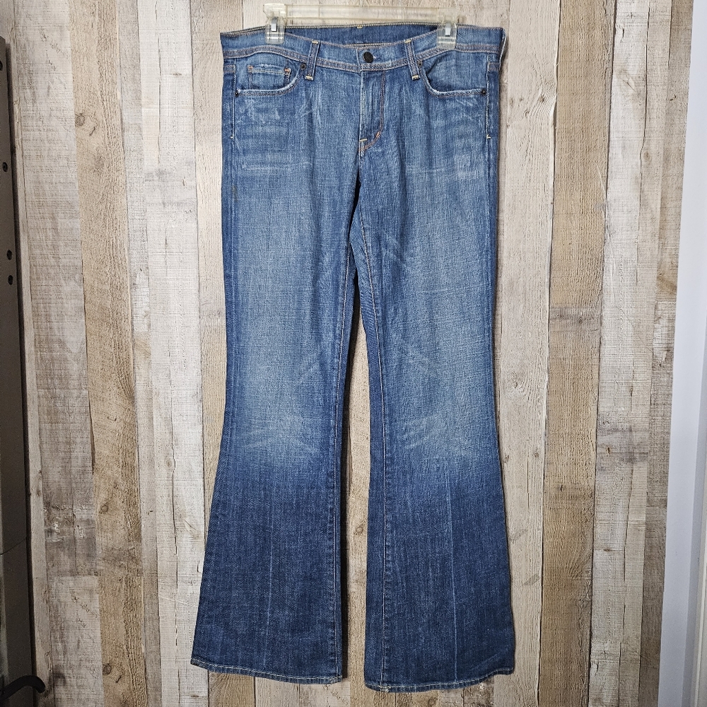 Citizens of Humanity Ingrid 002 Stretch Low Waist Flare Blue Denim Jeans Size 31